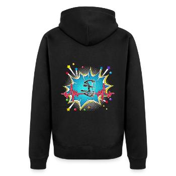 Judo Pop Art Comic Retro Herzschlag - Unisex Premium Bio Zip Hoodie - Schwarz - Hinten - Nico (187cm)