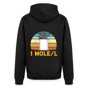 Mole Dabbing - Unisex Premium Organic Zip Hoodie - black - Back - Nico (187cm)