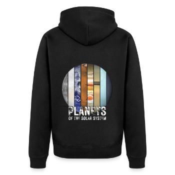 Planets of the Solar System - Unisex Premium Organic Zip Hoodie - black - Back - Nico (187cm)