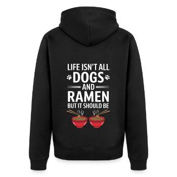 Ramen Chiens Anime Drôle Kawaii Ramen Cadeau - Veste à capuche bio Premium Unisexe - noir - Dos - Nico (187cm)