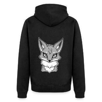 Renard gris - Veste à capuche bio Premium Unisexe - noir - Dos - Nico (187cm)