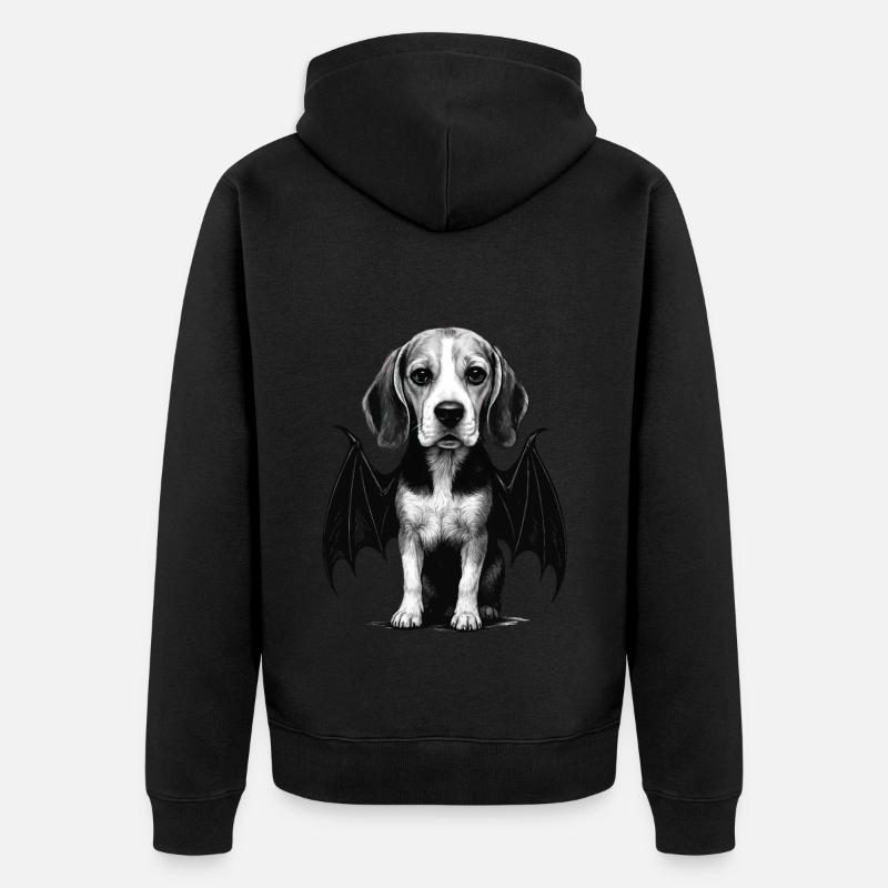 Beagle - Unisex Premium Bio Zip Hoodie - Schwarz