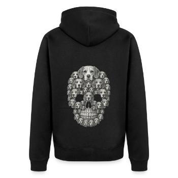 Beagle - Unisex Premium Bio Zip Hoodie - Schwarz - Hinten - Nico (187cm)