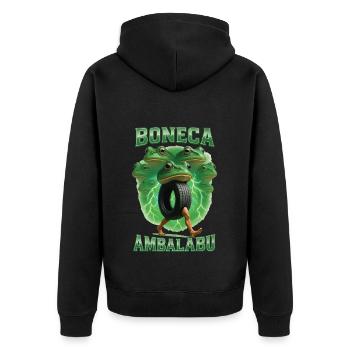 Frosch - Unisex Premium Bio Zip Hoodie - Schwarz - Hinten - Nico (187cm)