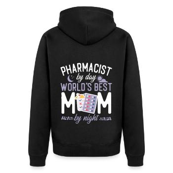 Technicien en pharmacie - Veste à capuche bio Premium Unisexe - noir - Dos - Nico (187cm)
