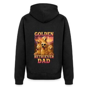 Golden Retriever - Unisex Premium Bio Zip Hoodie - Schwarz - Hinten - Nico (187cm)