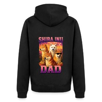 Shiba Inu - Unisex Premium Bio Zip Hoodie - Schwarz - Hinten - Nico (187cm)