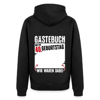 T-Shirt 40 Geburtstag Männer Geschenk 40 Jahre - Unisex Premium Bio Zip Hoodie - Schwarz - Hinten - Nico (187cm)