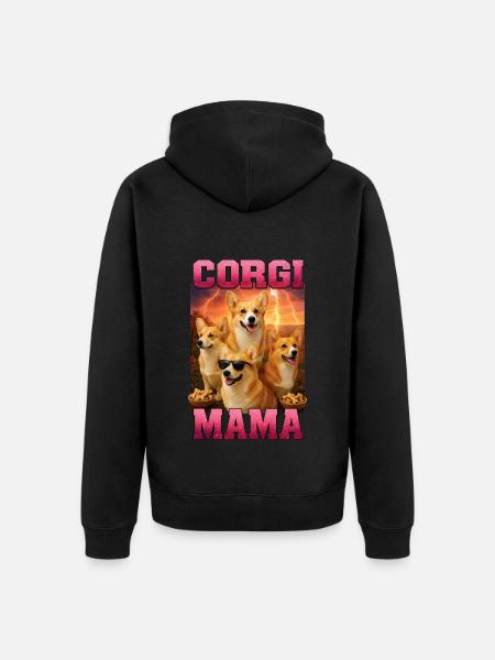 Corgi - Unisex Premium Bio Zip Hoodie - Schwarz