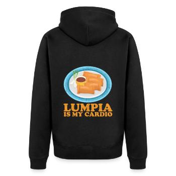 Lumpia Loempia Spring Roll Gifts - Unisex Premium Organic Zip Hoodie - black - Back - Nico (187cm)