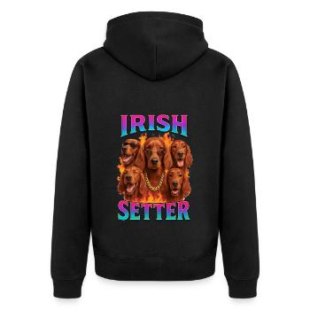 Irish Setter - Unisex Premium Bio Zip Hoodie - Schwarz - Hinten - Nico (187cm)