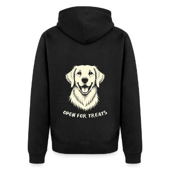 Golden Retriever Offen Für Leckerli Bester Hund - Unisex Premium Bio Zip Hoodie - Schwarz - Hinten - Nico (187cm)