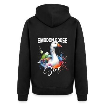 Embden Oie Fille Emdengans - Veste à capuche bio Premium Unisexe - noir - Dos - Nico (187cm)