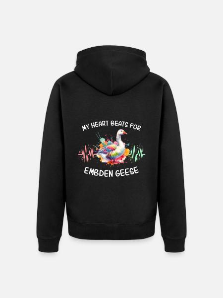 Emdengan's Heart Line - Unisex Premium Organic Zip Hoodie - black
