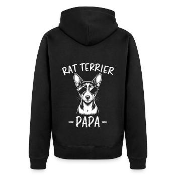Rat Terrier Spruch Lustiges Rat Terrier Geschenk - Unisex Premium Bio Zip Hoodie - Schwarz - Hinten - Nico (187cm)