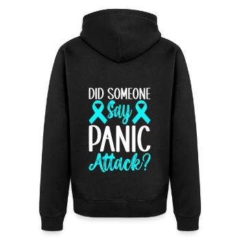 Anxiety disorder Anxiety disorder - Unisex Premium Organic Zip Hoodie - black - Back - Nico (187cm)