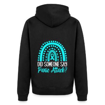 Anxiety disorder Anxiety disorder - Unisex Premium Organic Zip Hoodie - black - Back - Nico (187cm)