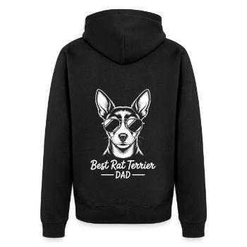 Rat Terrier Spruch Lustiges Rat Terrier Geschenk - Unisex Premium Bio Zip Hoodie - Schwarz - Hinten - Nico (187cm)