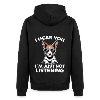 Rat Terrier Spruch Lustiges Rat Terrier Geschenk - Unisex Premium Bio Zip Hoodie - Schwarz - Hinten - Nico (187cm)