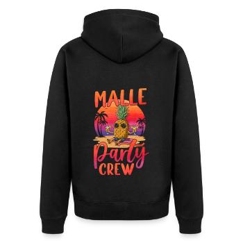 Malle Party Crew - Unisex Premium Organic Zip Hoodie - black - Back - Nico (187cm)
