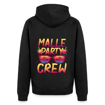 Malle Party Crew - Unisex Premium Organic Zip Hoodie - black - Back - Nico (187cm)