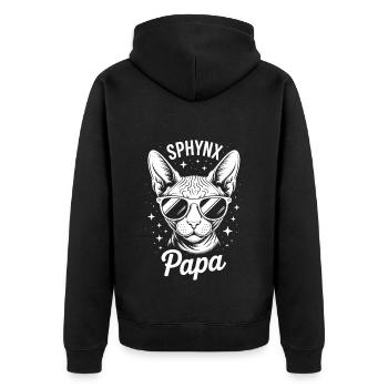 Chat Sphynx Disant Drôle Chat Sphynx Cadeau - Veste à capuche bio Premium Unisexe - noir - Dos - Nico (187cm)