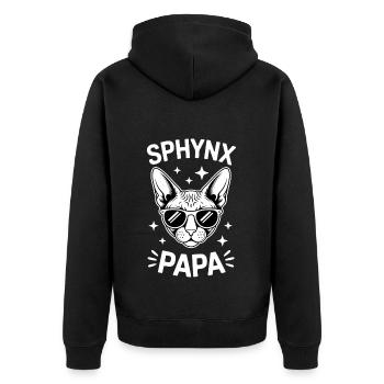 Chat Sphynx Disant Drôle Chat Sphynx Cadeau - Veste à capuche bio Premium Unisexe - noir - Dos - Nico (187cm)