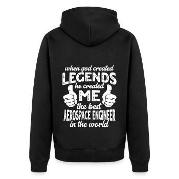 Meilleur Ingénieur Aéronautique Légende - Veste à capuche bio Premium Unisexe - noir - Dos - Nico (187cm)