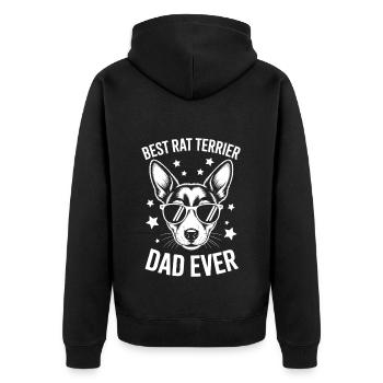 Rat Terrier Spruch Lustiges Rat Terrier Geschenk - Unisex Premium Bio Zip Hoodie - Schwarz - Hinten - Nico (187cm)