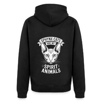 Chat Sphynx Disant Drôle Chat Sphynx Cadeau - Veste à capuche bio Premium Unisexe - noir - Dos - Nico (187cm)
