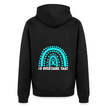 Anxiety disorder Anxiety disorder - Unisex Premium Organic Zip Hoodie - black - Back - Nico (187cm)