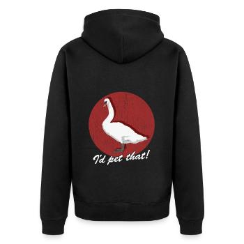 Schwan Schwäne Schwanenliebhaber Geschenk - Unisex Premium Bio Zip Hoodie - Schwarz - Hinten - Nico (187cm)