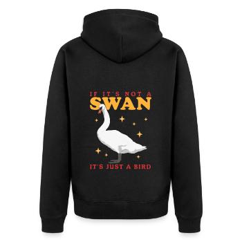 Schwan Schwanenliebhaber Geschenk - Unisex Premium Bio Zip Hoodie - Schwarz - Hinten - Nico (187cm)