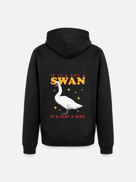 Swan Swan Lover Gift - Unisex Premium Organic Zip Hoodie - black