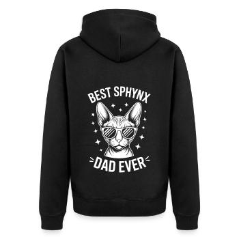 Chat Sphynx Disant Drôle Chat Sphynx Cadeau - Veste à capuche bio Premium Unisexe - noir - Dos - Nico (187cm)