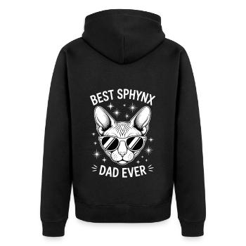 Chat Sphynx Disant Drôle Chat Sphynx Cadeau - Veste à capuche bio Premium Unisexe - noir - Dos - Nico (187cm)
