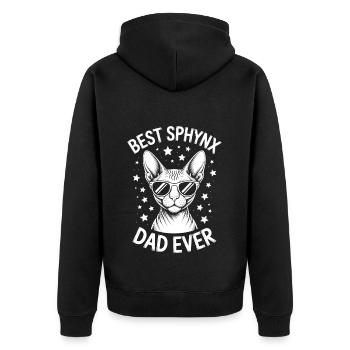 Chat Sphynx Disant Drôle Chat Sphynx Cadeau - Veste à capuche bio Premium Unisexe - noir - Dos - Nico (187cm)