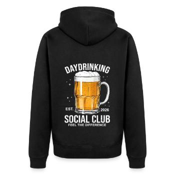 Bière du Social Club 2026 - Veste à capuche bio Premium Unisexe - noir - Dos - Nico (187cm)