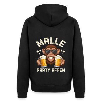 Malle Fête Singe - Veste à capuche bio Premium Unisexe - noir - Dos - Nico (187cm)
