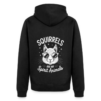 Écureuil disant drôle drôle d’écureuil cadeau - Veste à capuche bio Premium Unisexe - noir - Dos - Nico (187cm)