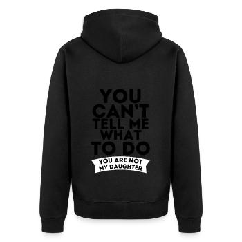 Funny Parents Saying Father Daughter - Unisex Premium Organic Zip Hoodie - black - Back - Nico (187cm)