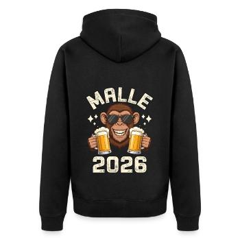 Malle 2026 - Veste à capuche bio Premium Unisexe - noir - Dos - Nico (187cm)