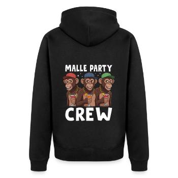 Malle Party Crew - Unisex Premium Bio Zip Hoodie - Schwarz - Hinten - Nico (187cm)