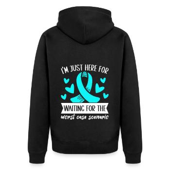 Anxiety disorder Anxiety disorder - Unisex Premium Organic Zip Hoodie - black - Back - Nico (187cm)