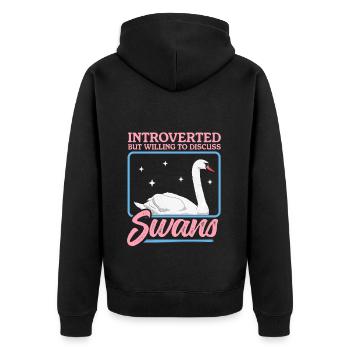Schwäne Schwan Schwanenliebhaber Geschenk - Unisex Premium Bio Zip Hoodie - Schwarz - Hinten - Nico (187cm)
