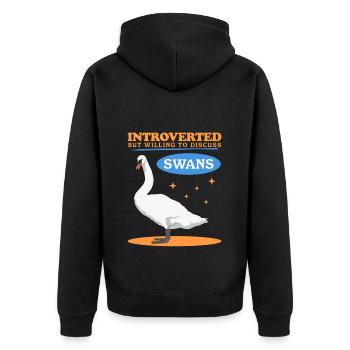 Schwäne Schwan Schwanenliebhaber Geschenke - Unisex Premium Bio Zip Hoodie - Schwarz - Hinten - Nico (187cm)