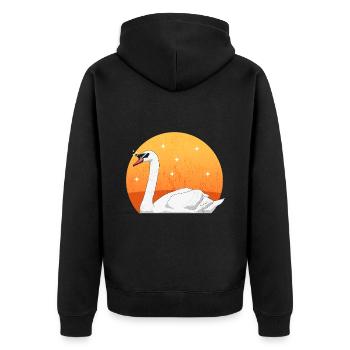 Schwan Schwäne Schwanenliebhaber Geschenk - Unisex Premium Bio Zip Hoodie - Schwarz - Hinten - Nico (187cm)