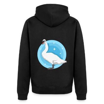 Schwan Schwäne Schwanenliebhaber Geschenke - Unisex Premium Bio Zip Hoodie - Schwarz - Hinten - Nico (187cm)