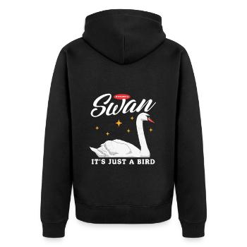 Schwan Schwanenliebhaber Geschenk - Unisex Premium Bio Zip Hoodie - Schwarz - Hinten - Nico (187cm)