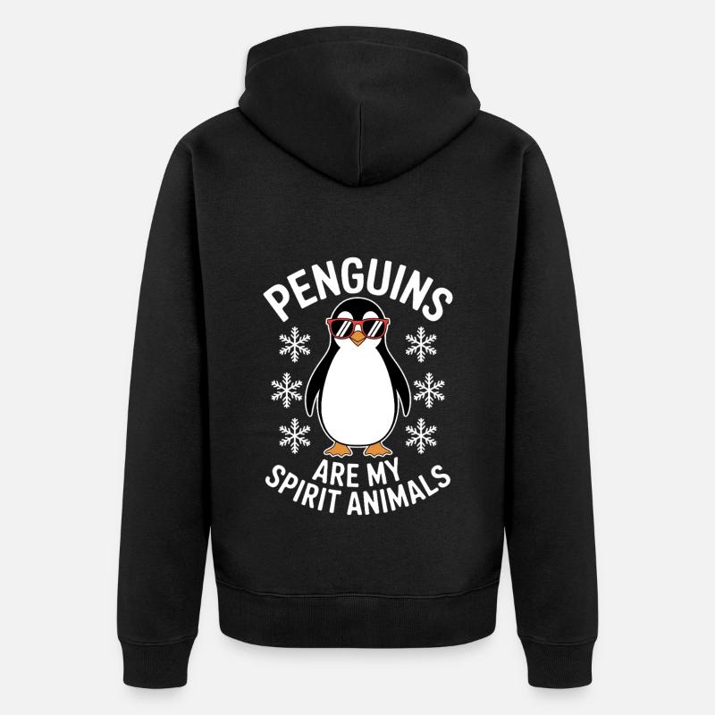 Pingouin disant drôle Pingouins Cadeau - Veste à capuche bio Premium Unisexe - noir